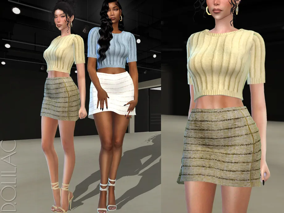 Tweed Mini Skirt DO470