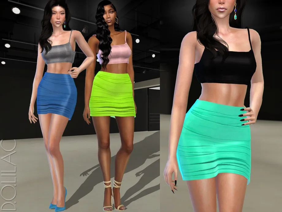 Ruched Mini Skirt DO473