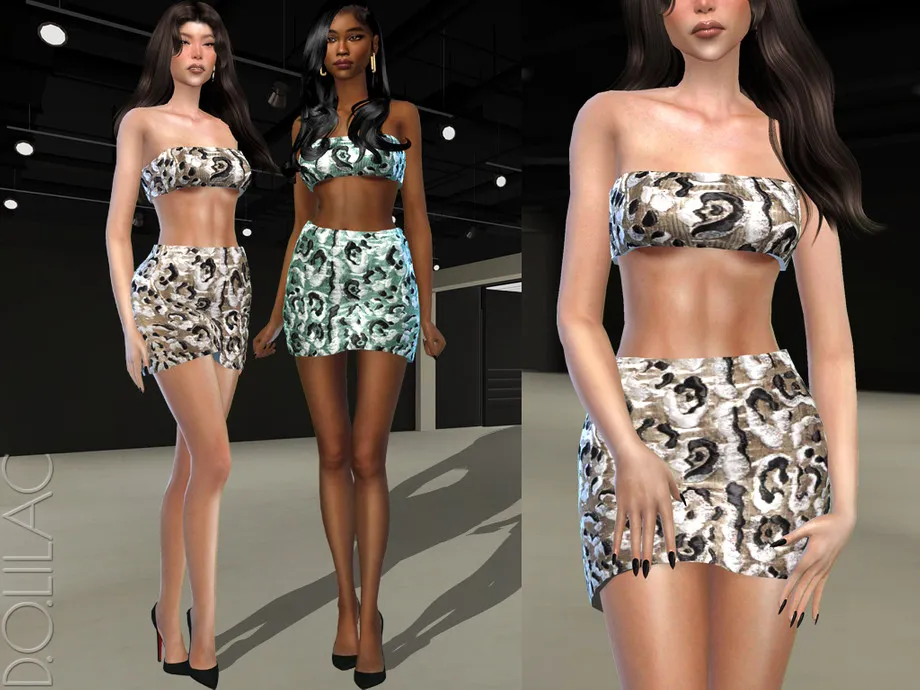 Leopard Print Jacquard Mini Skirt DO475