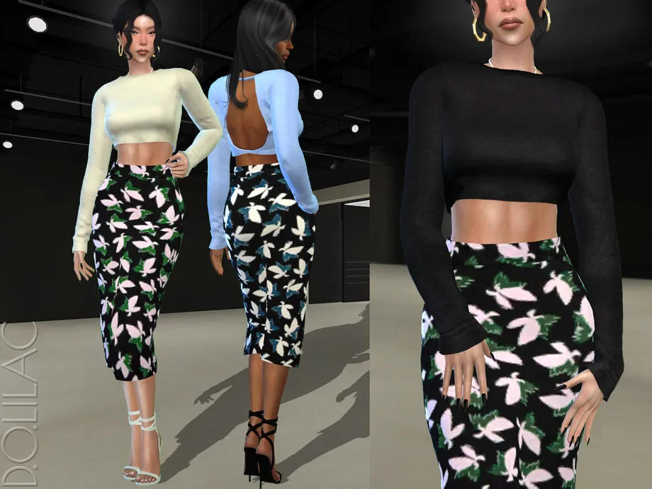 Floral Pencil Skirt DO478