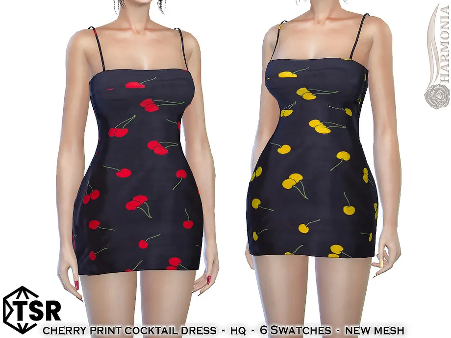 Cherry Print Cocktail Dress