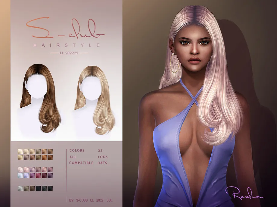 Curly long hairstyle (Roslin) by S-CLUB