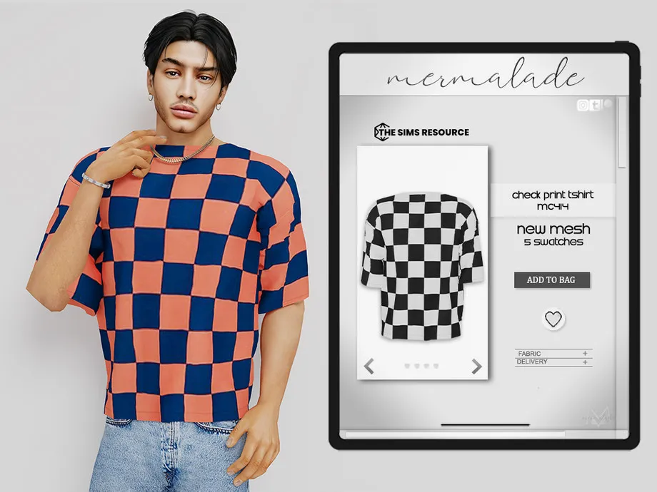 Check Print Tshirt MC414