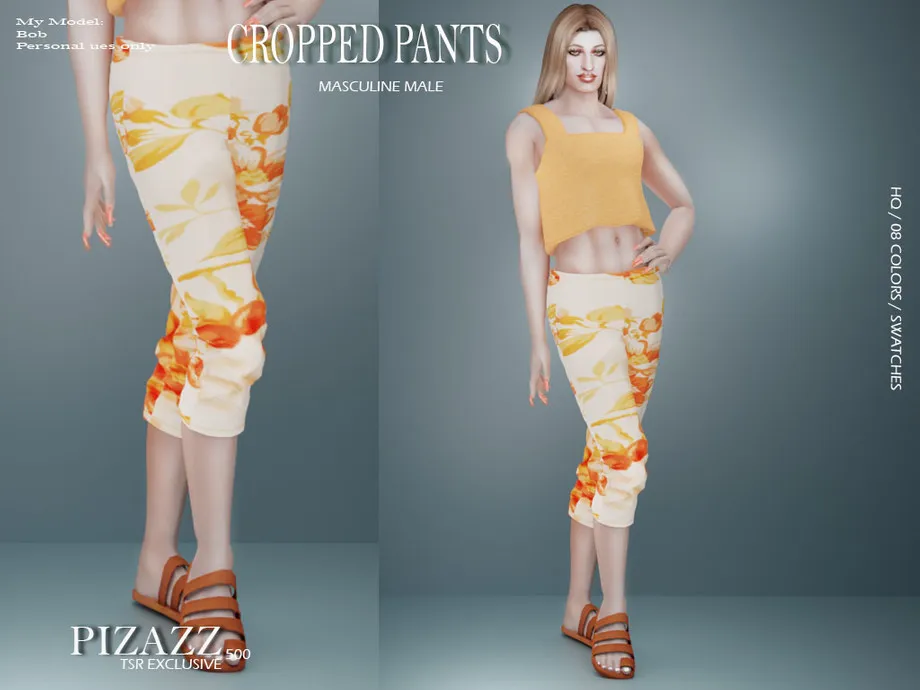 Floral Cropped Pants For Men