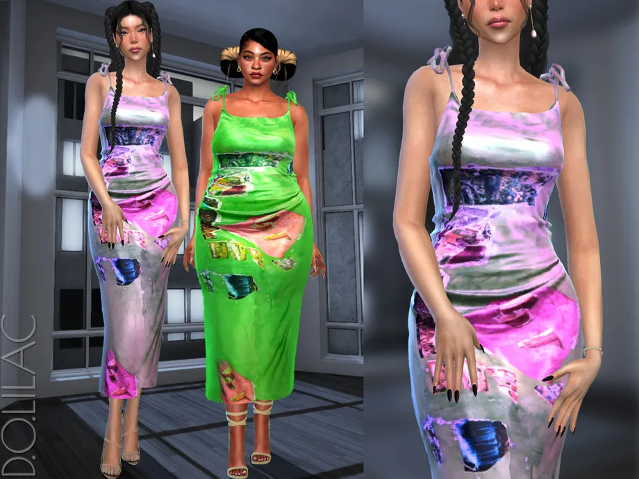 Satin Midi Dress DO488