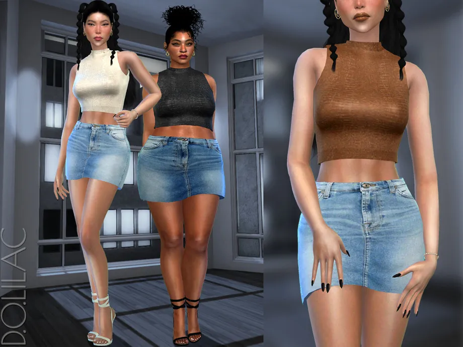 High-rise Denim Mini Skirt DO491