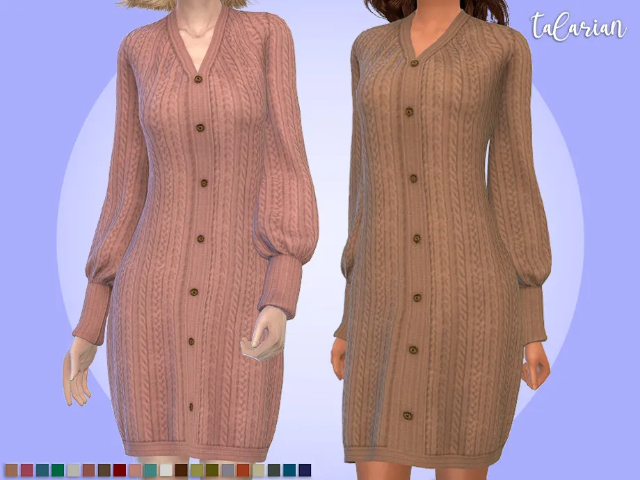 Victoria knitted dress with buttons