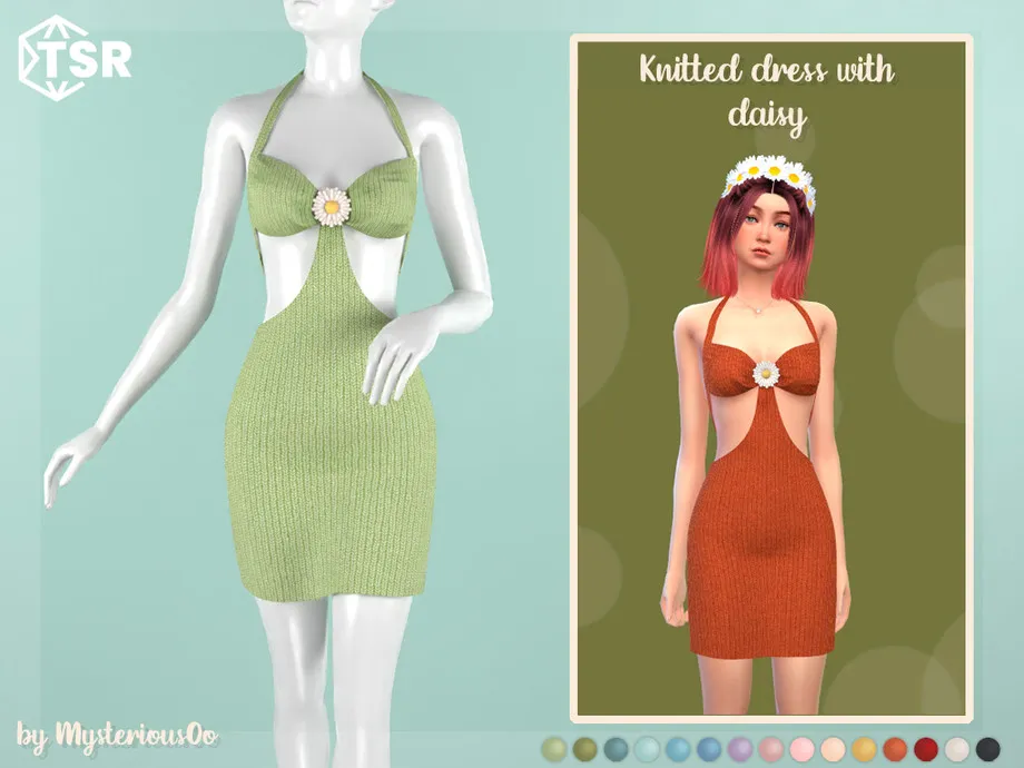 Knitted dress with daisy