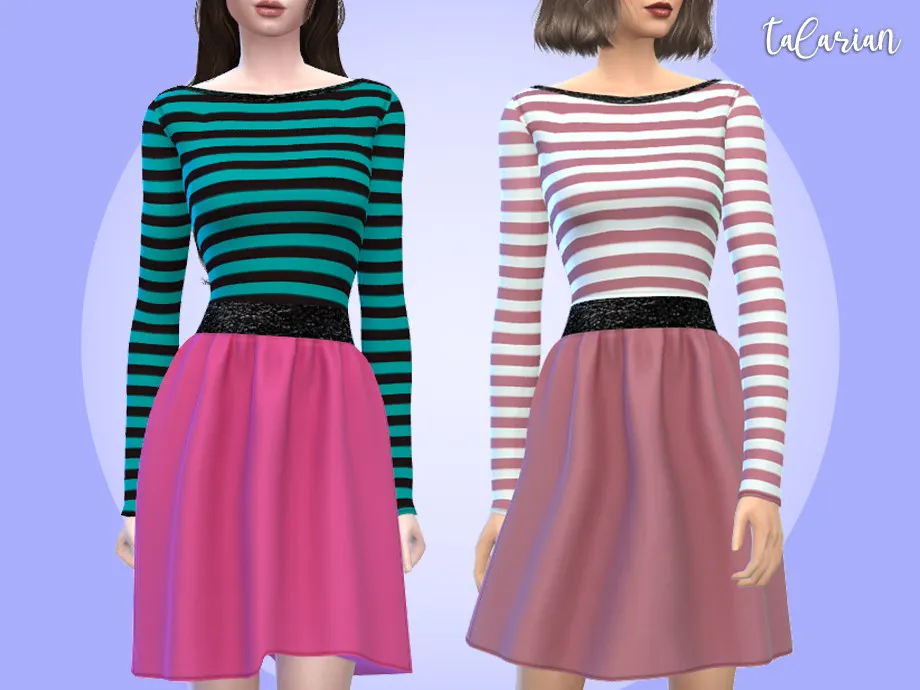 Hannah [Dress with a striped top]