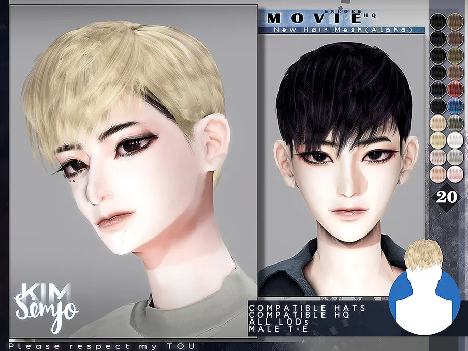TS4 Male Hairstyle_MovieEncore