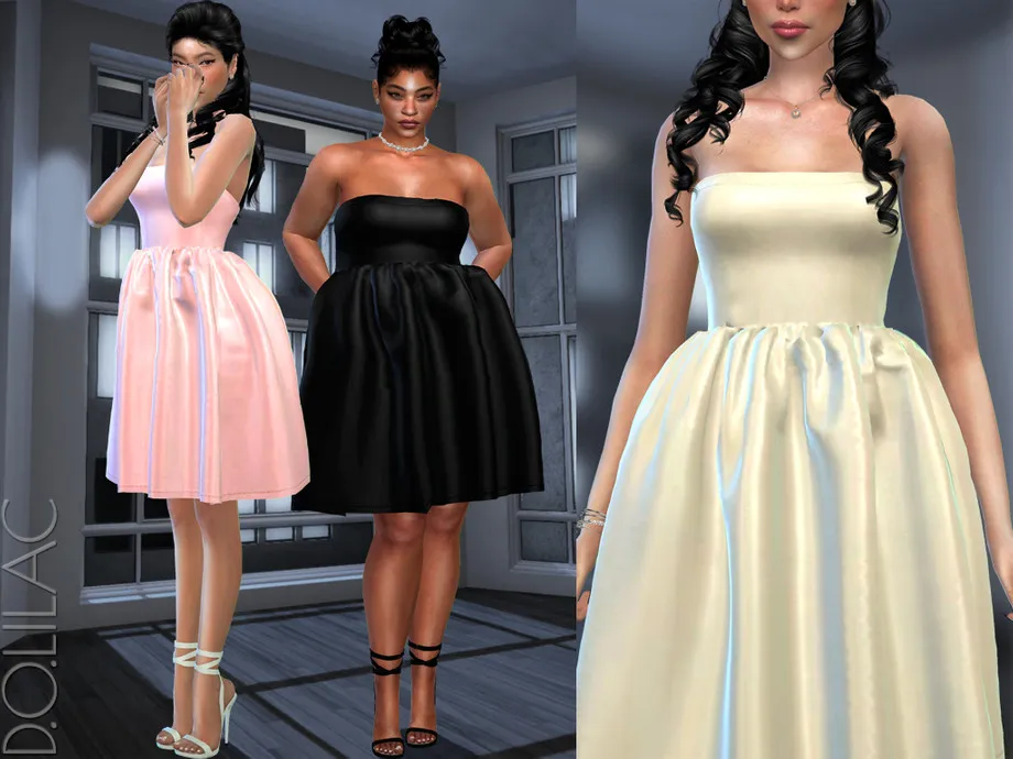 Buttercup Strapless Flared Dress DO497