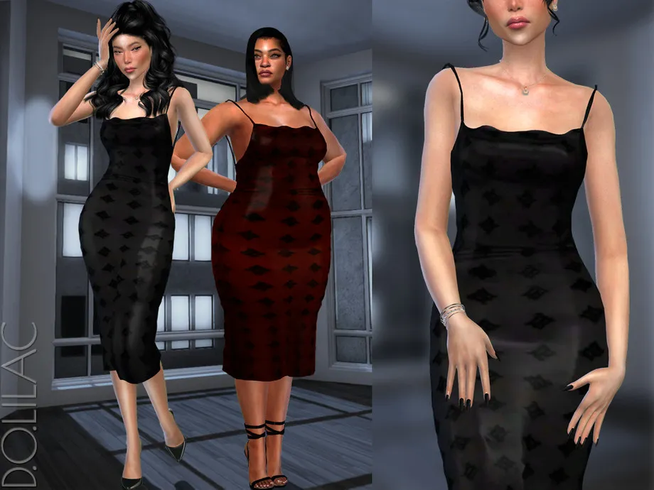 Monogram Midi Slip Dress DO498