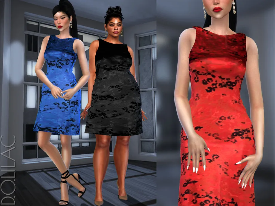 Floral Print Satin Dress DO503