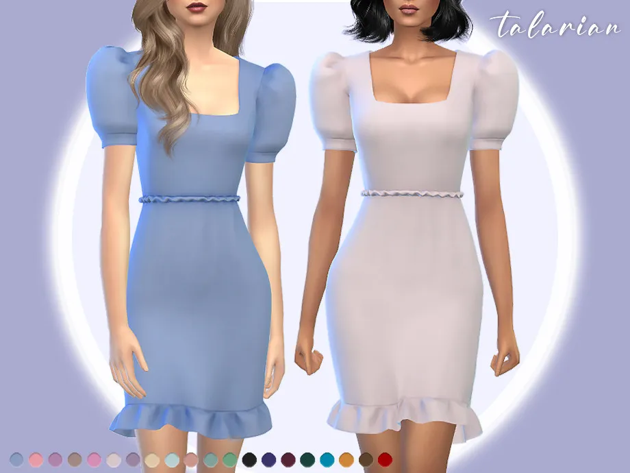 Elena puff sleeves dress