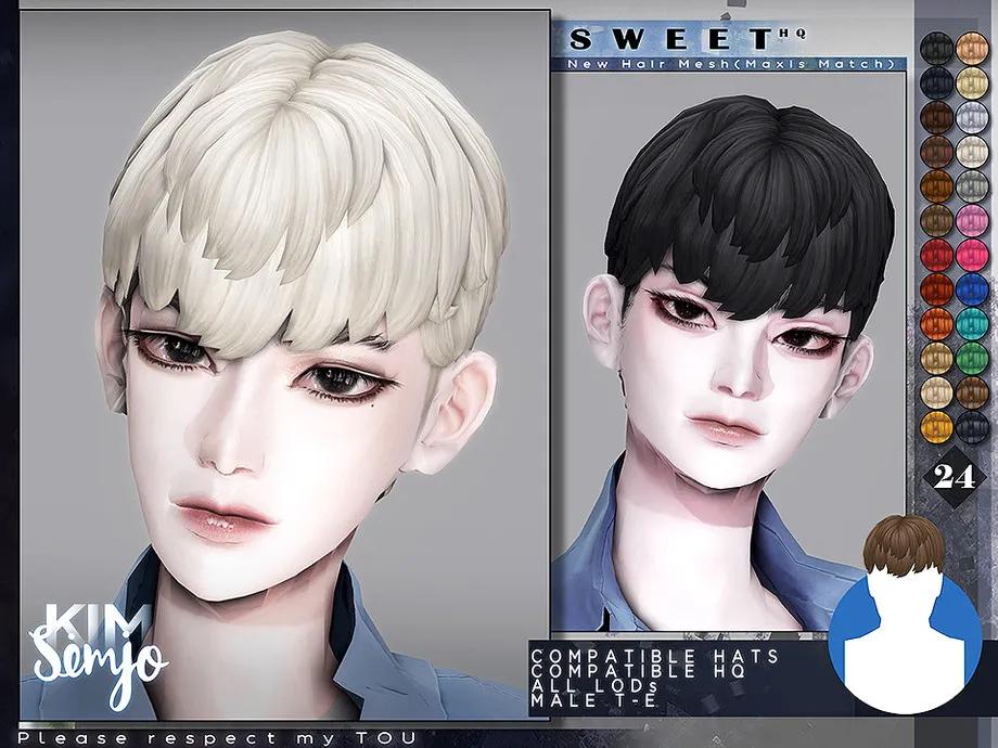 TS4 Male Hairstyle_Sweet(Maxis Match)