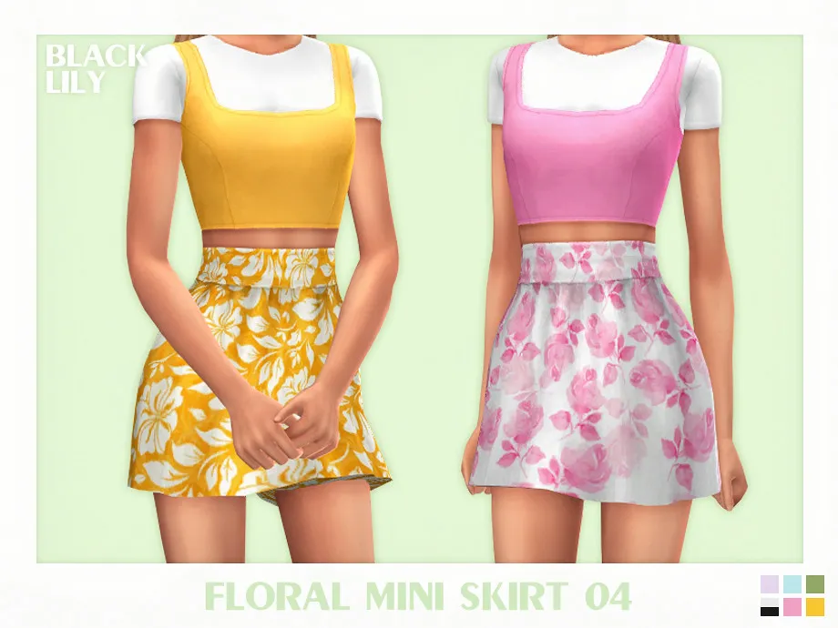 Floral Mini Skirt 04