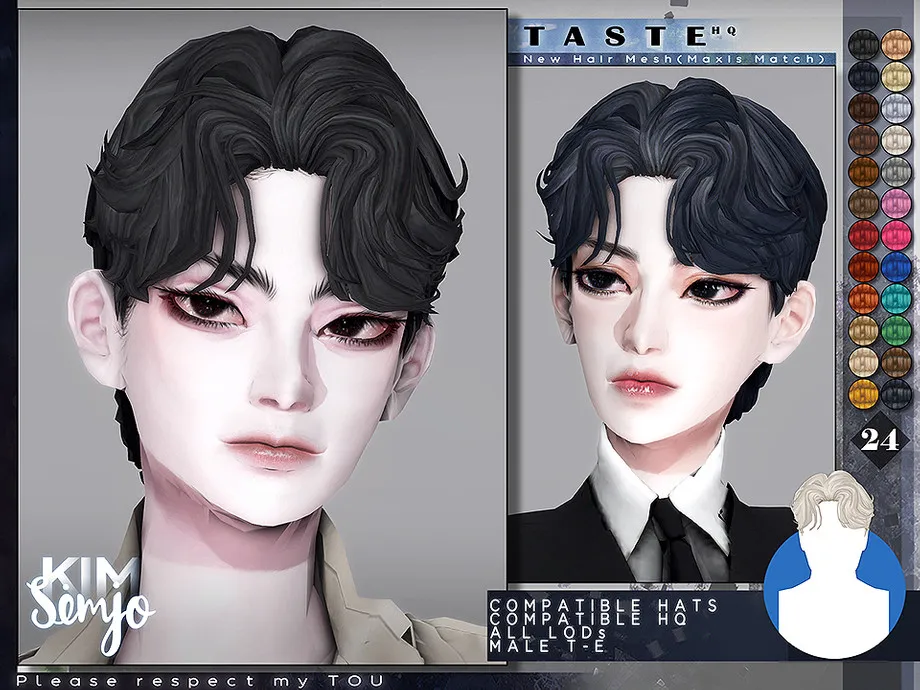 TS4 Male Hairstyle_Taste(Maxis Match)
