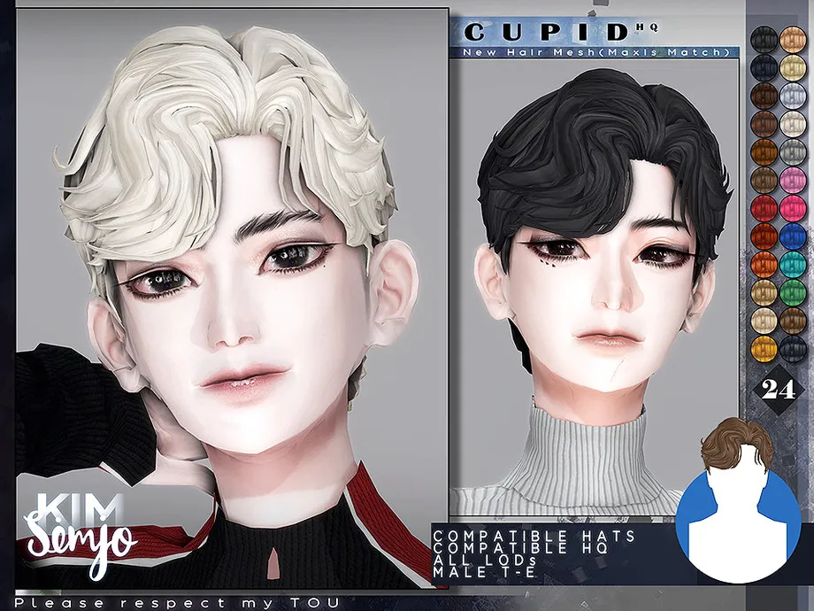 TS4 Male Hairstyle_Cupid(Maxis Match)