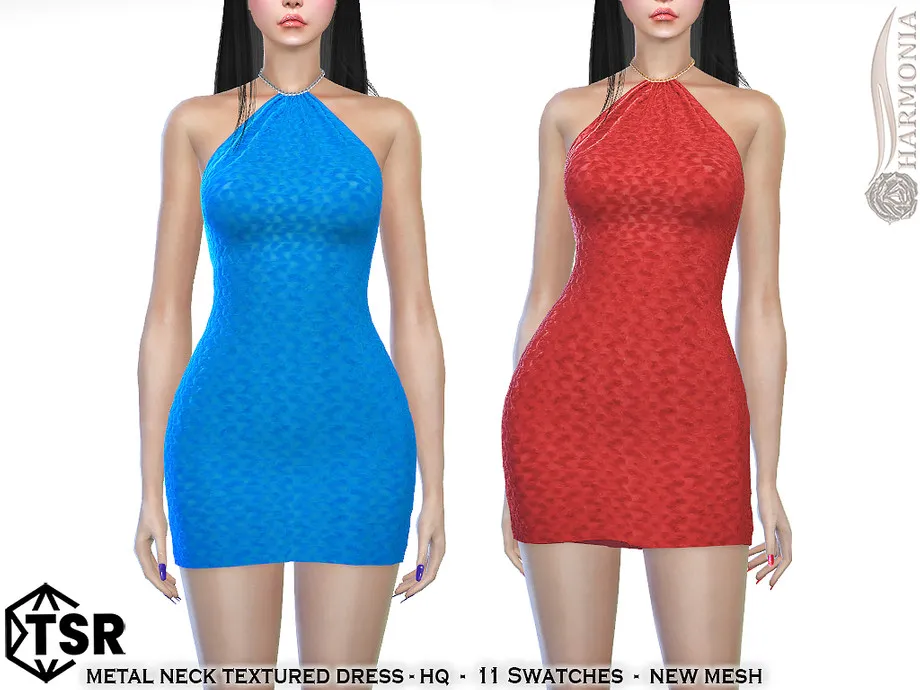 Metal Neck Textured Dress