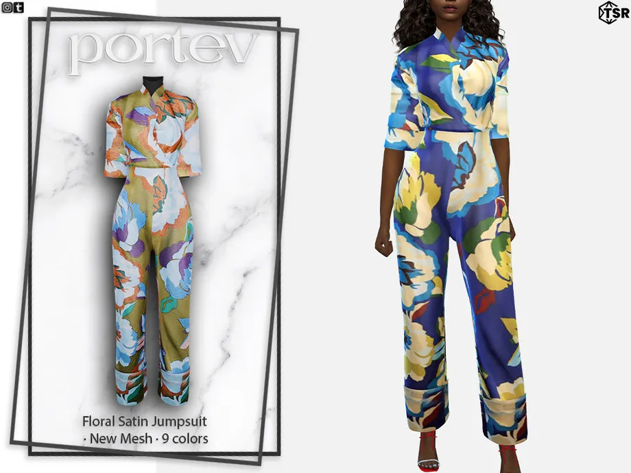 Floral Satin Jumpsuit
