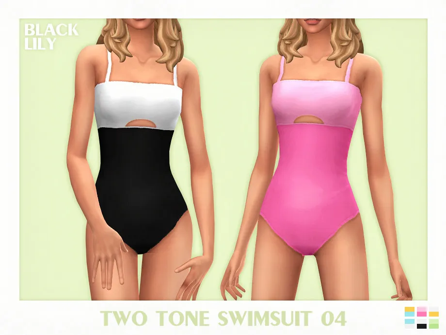 Two Tone Swimsuit 04