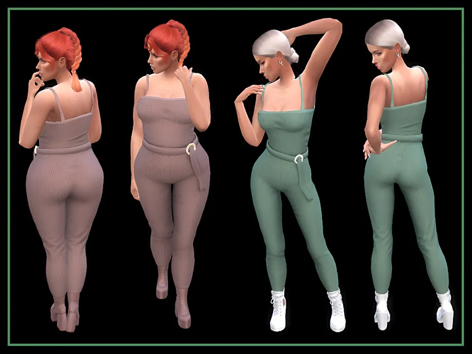 Spaghetti strap jumpsuit with a belt