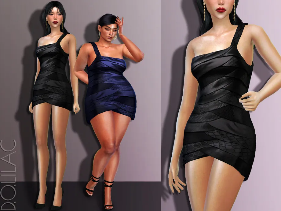 Asymmetrical Leather Mini Dress DO540