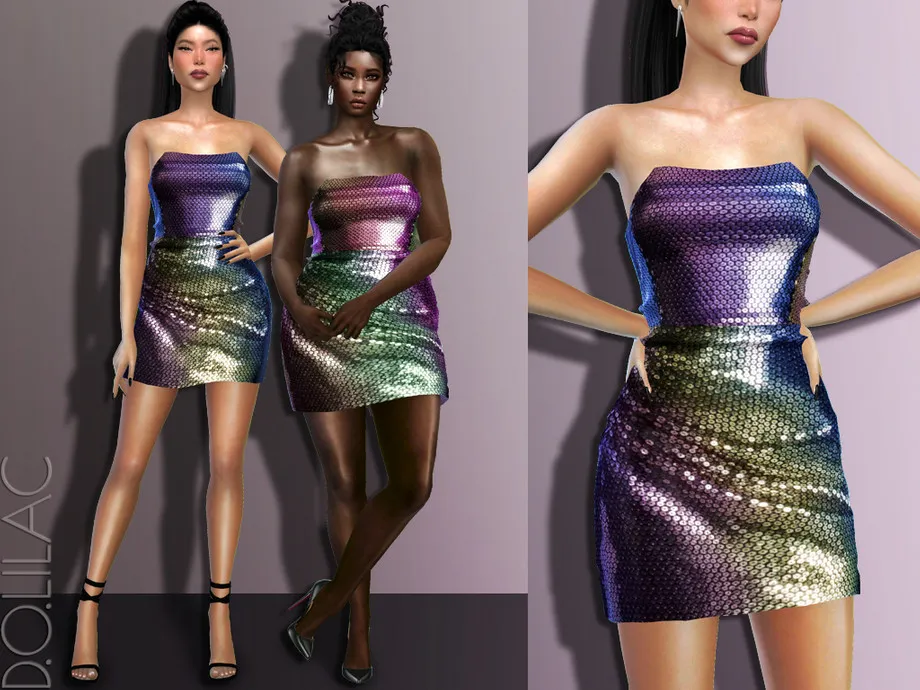 Sequin Strapless Mini Dress DO548