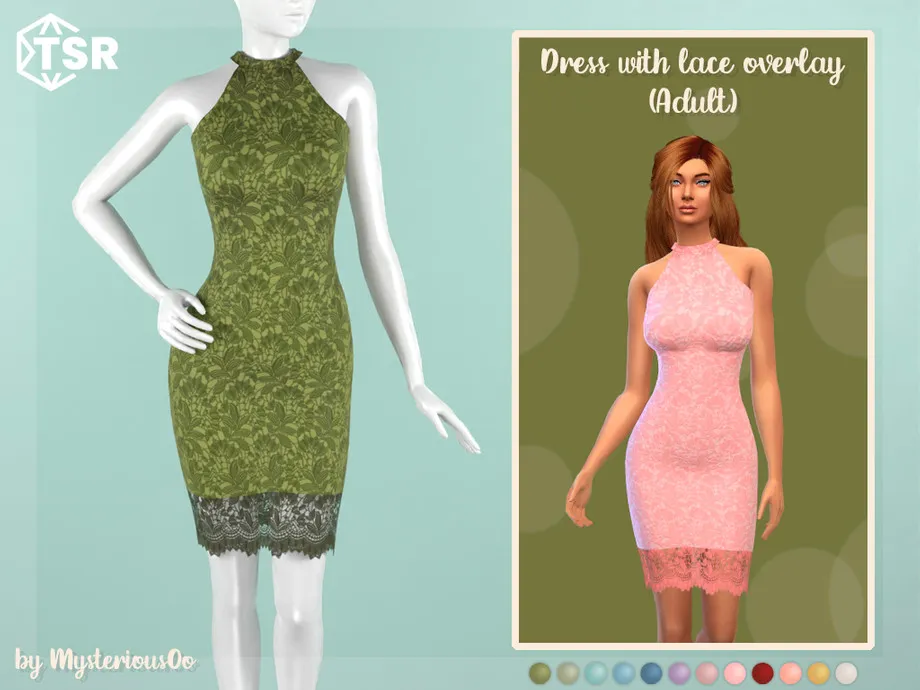 Dress with lace overlay Adult