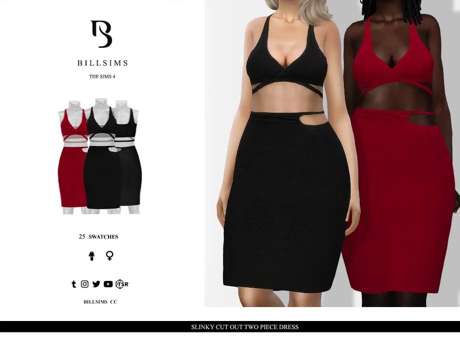 Slinky Cut Out Two Piece Dress