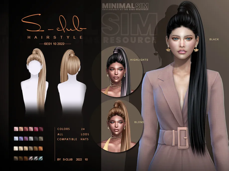 MinimalSim Ponytail hairstyle SE01 2022 S-CLUB