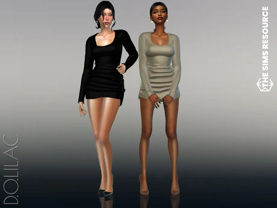 Ruched Skirt Dress DO573