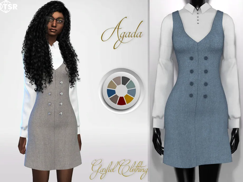 Agada - Sundress and puff sleeve shirt