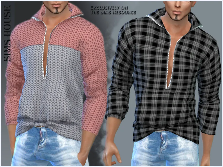 MEN'S SWEATER WITH ZIPPER NECK