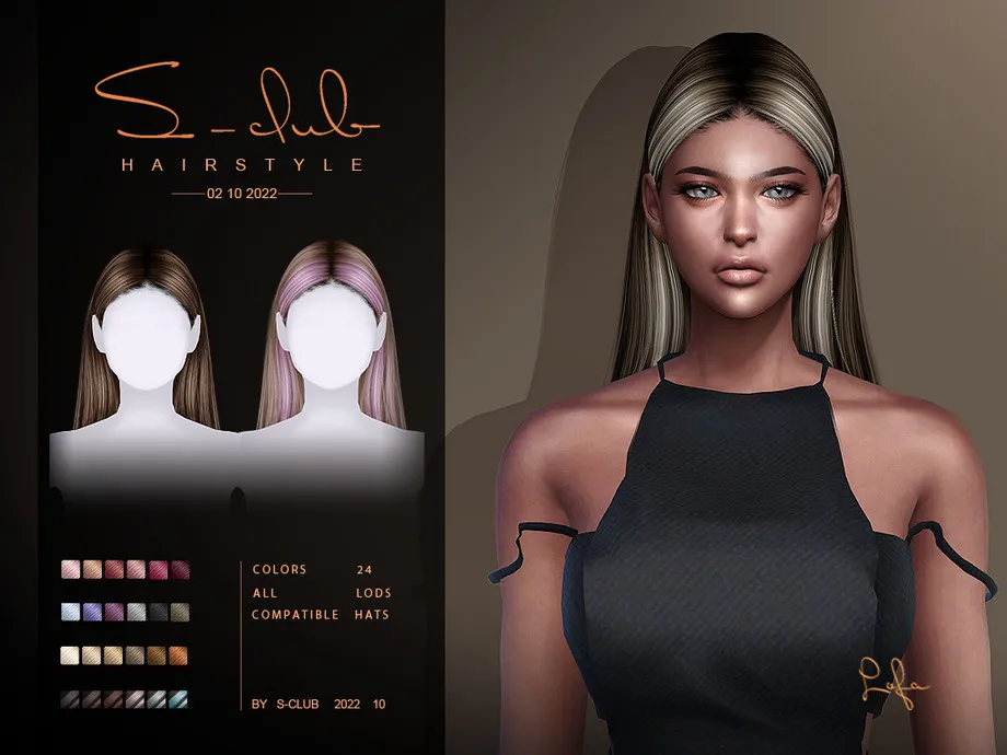 Long straight hairstyle(Lofa021022)