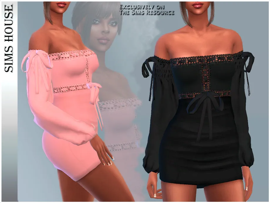 SHORT DRESS WITH RIBBONS