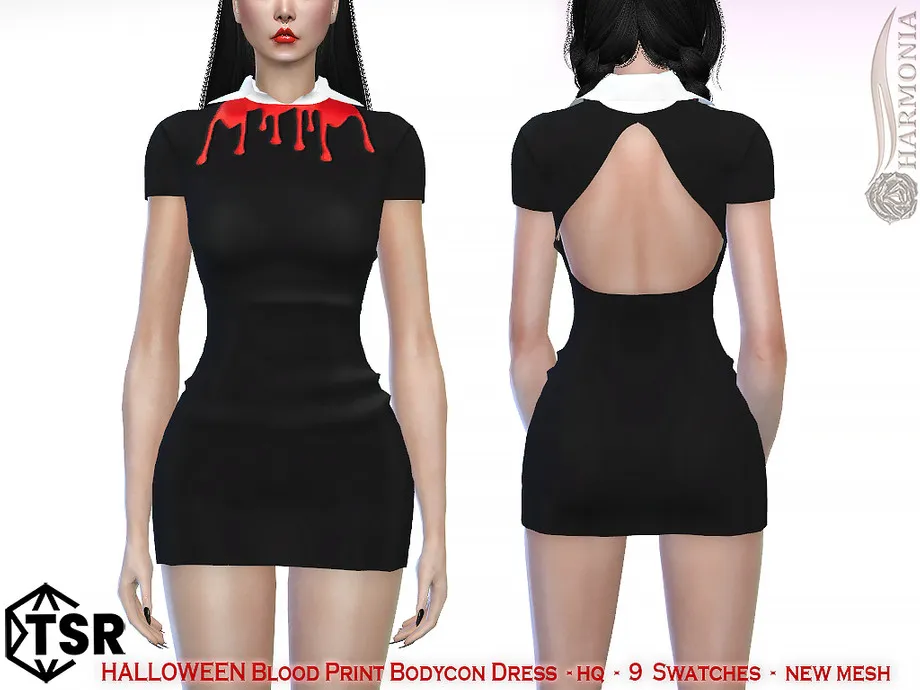 Halloween Blood Print Bodycon Dress