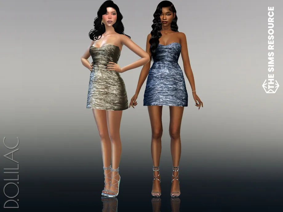 Silk-Blend Strapless Mini Cocktail Dress DO604