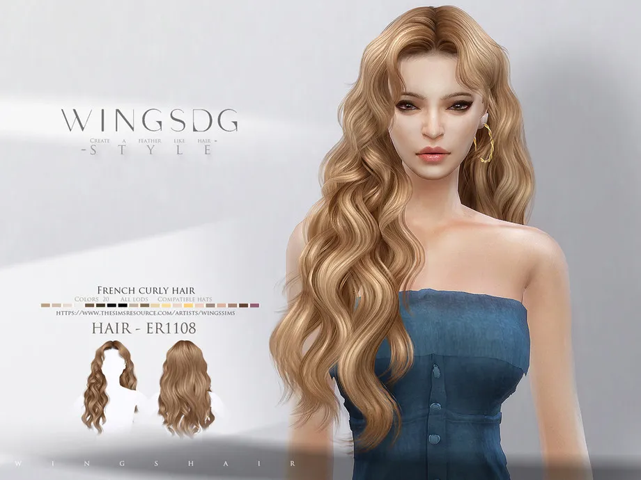 WINGS-ER1108-French curly hair