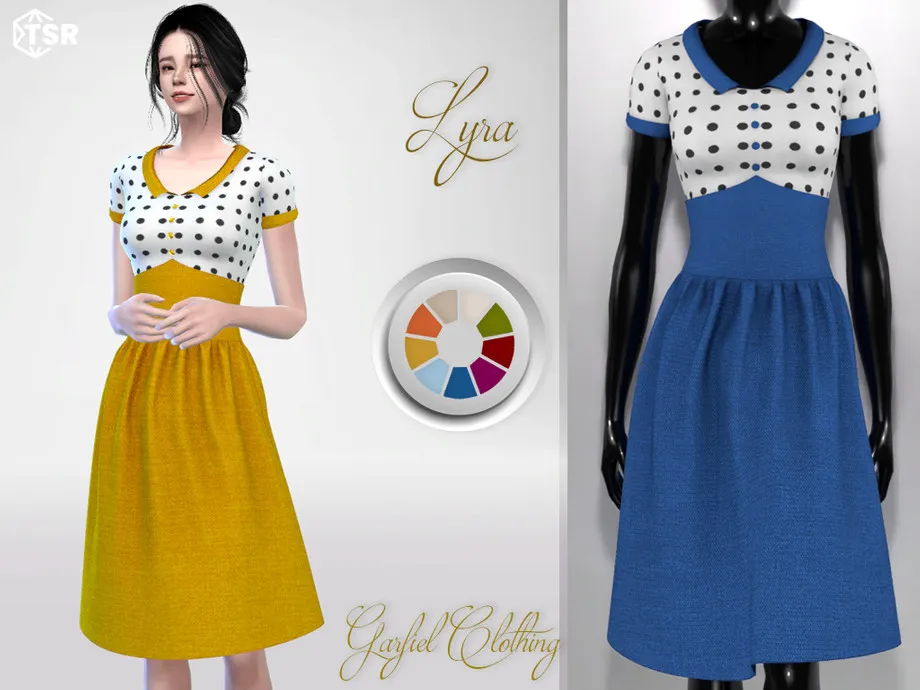Lyra - Vintage dress with polka dot blouse