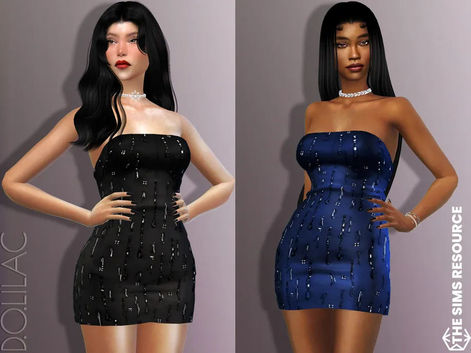 Embellished Satin Dress DO614