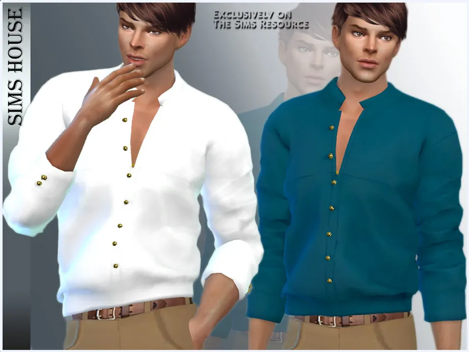 MEN'S SHIRT WITH STAND COLLAR
