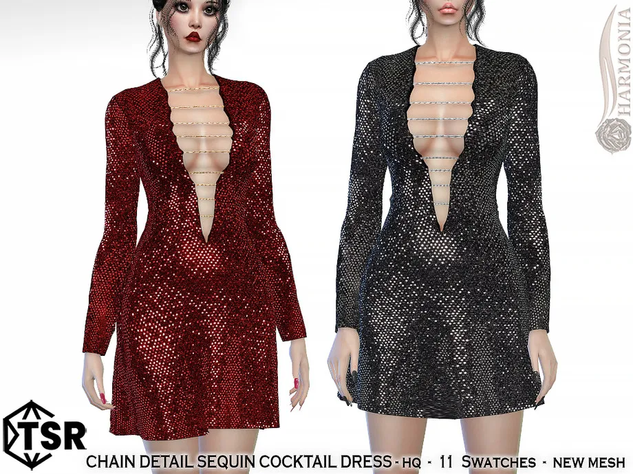 Long Sleeve Skater Sequin Mini Dress