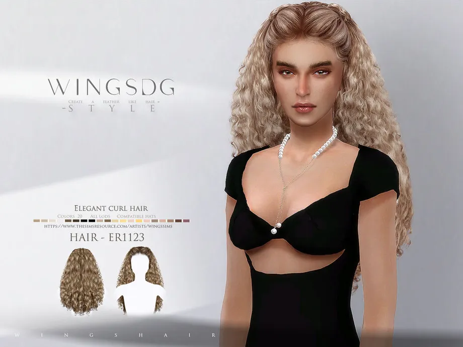 WINGS-ER1123-Elegant curl hair