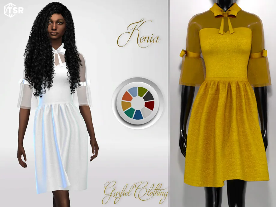 Kenia - Translucent dress with bows