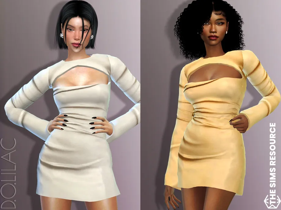 Long Sleeved Corset Satin Mini Dress DO636