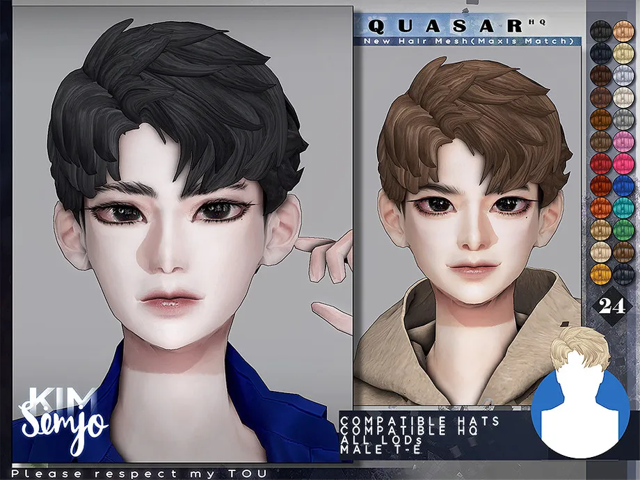 TS4 Male Hairstyle_Quasar(Maxis Match)