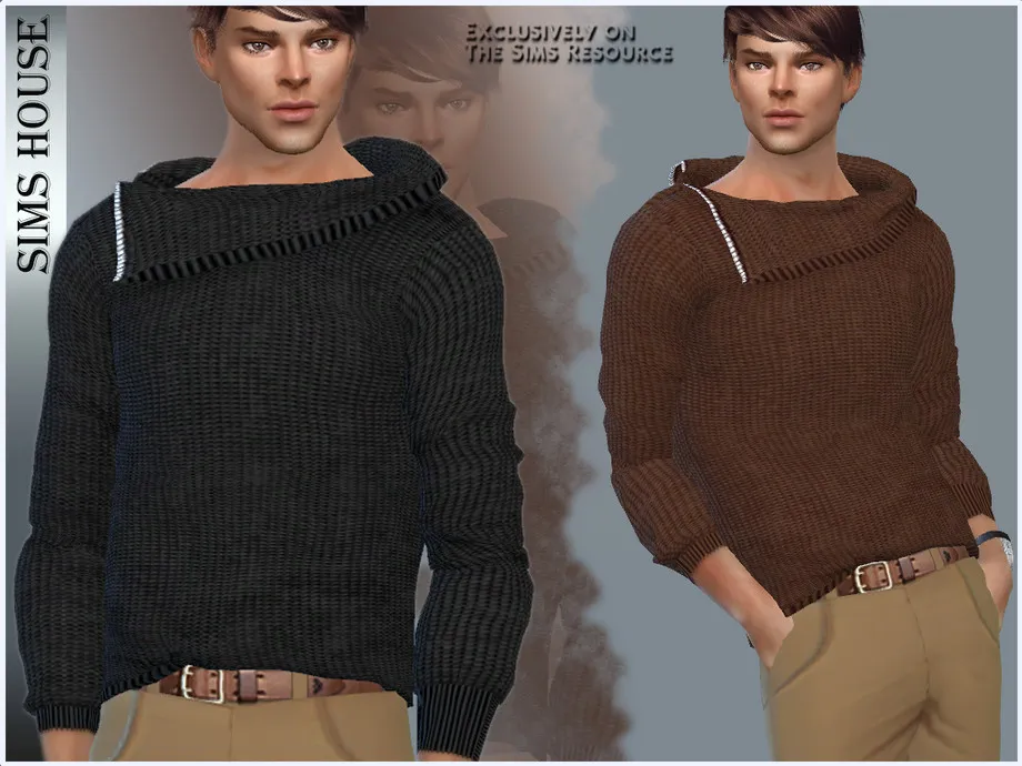 MEN'S SWEATER WITH ZIP COLLAR