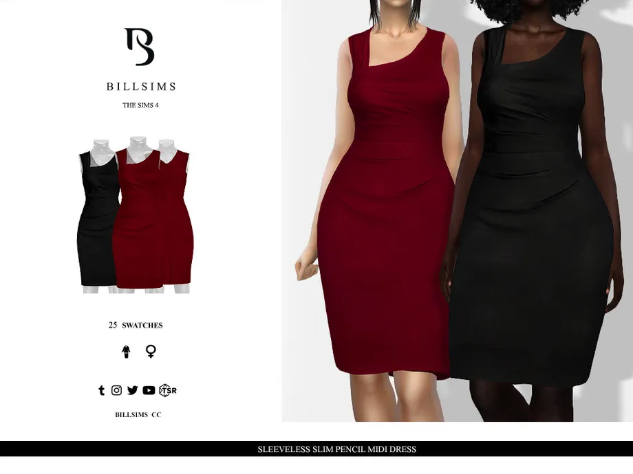 Sleeveless Slim Pencil Midi Dress