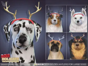 Deer Golden Antlers For Large Dogs